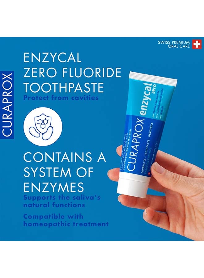 CURAPROX Enzycal Zero Toothpaste | Fluoride-Free, Sls-Free & Menthol-Free Formula | Gentle Oral Care With Natural Enzyme Protection | 75Ml, Made In Switzerland - Image 2